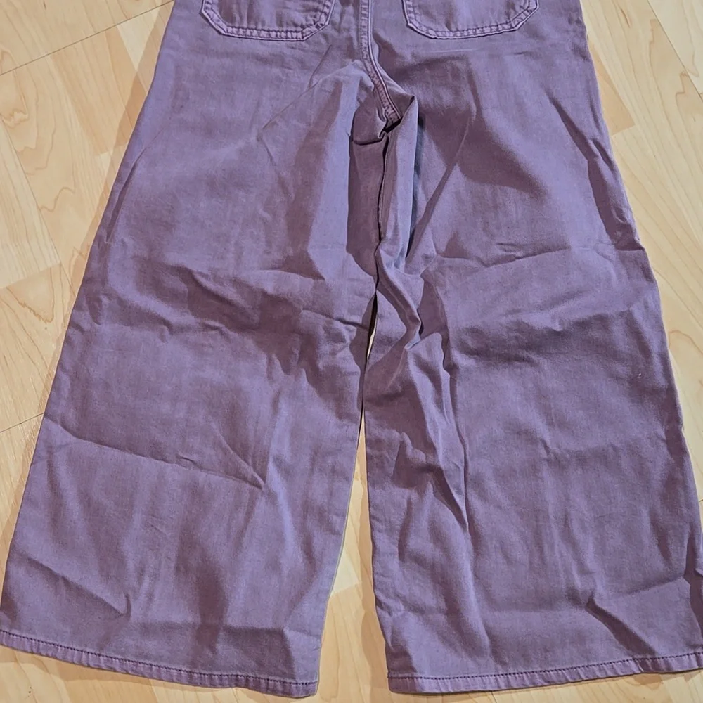 Gap Kids Purple Wide-Leg Twill Pants Drawstring Small 6-7